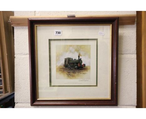 Framed and Glazed Signed David Shepherd Print 'The East Somerset Railway, Andrew Barclay 1398 Lord Fisher at Cranmore'
