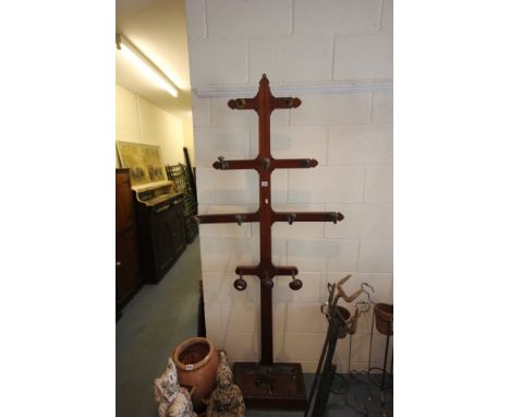 Late 19th / Early 20th century Four Branch Mahogany Cloak Stand