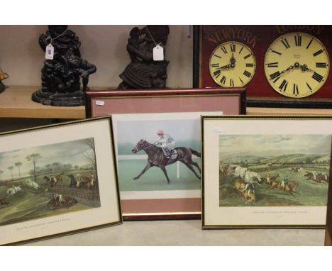 Framed and Glazed Limited Edition Signed Elaine Nadine Strand Print 'Dancing Brave and Pat Eddery' no. 160 / 500 plus two Hog