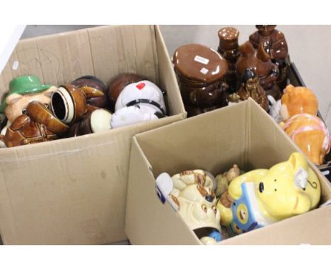 Large Collection of Ceramic Cookie Jars including Disney & Weiss together with Four Disney Figures and a Box Set of Carry On 