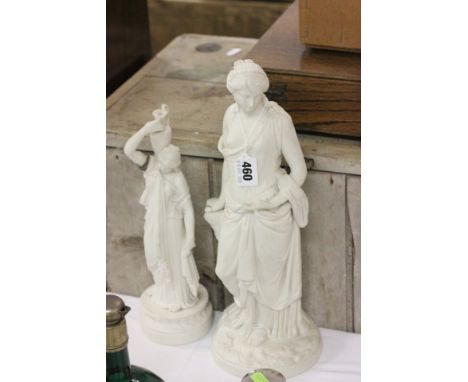 Two 19th century Parian Ware Classical Figures (both a/f), one indistinctly marked possibly Goss