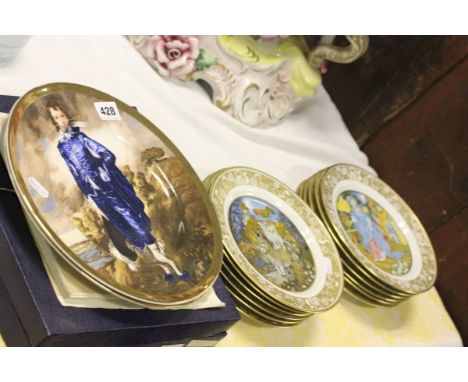 Set of Twleve Grimms Fairy Tale Plates with supporting documentation together with two Spode Boxed GWR Commemorative Plates a