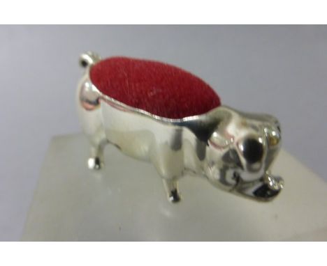 Silver Pig Pin Cushion