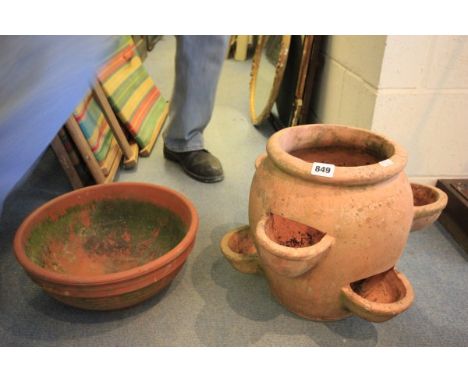 Terracotta Strawberry Planter and similar bowl