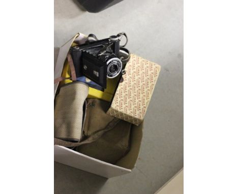 Small Group of Cameras including Boxed Kodak Brownie Movie Camera Model No 2