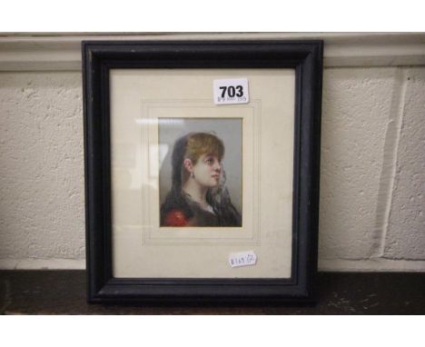 Oil on Brass Portrait Miniature of Victorian Girl