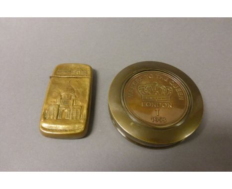 Replica Elizabeth II Commemorative Coronation Compass and a Vesta celebrating Chicago World's Fair 1892-1893
