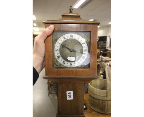 Small Mahogany Cased Drop Dial Wall Clock