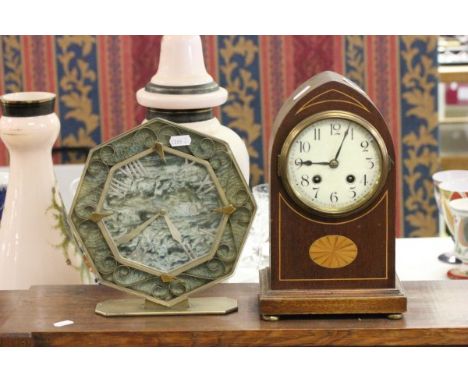 Edwardian Two Train Mantle Clock and an Art Deco Mantle Clock