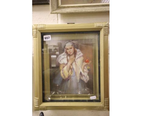 Oil on Board Portrait of Lady of the Art Nouveau Period