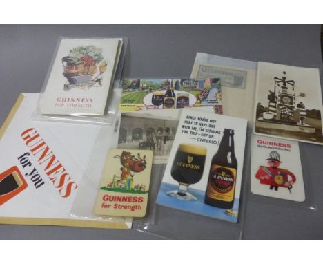 Selection of Guinness Collectables including 1964 & 1966 Playing Card Size Calendars, approximately 31 Postcards including Al