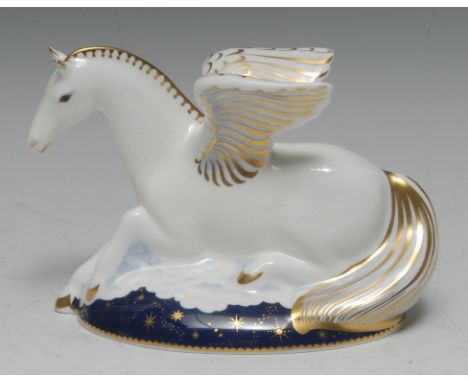 A Royal Crown Derby paperweight, Pegasus, The First of a Pair of Mythical Beasts, exclusive to Govier's of Sidmouth, limited 