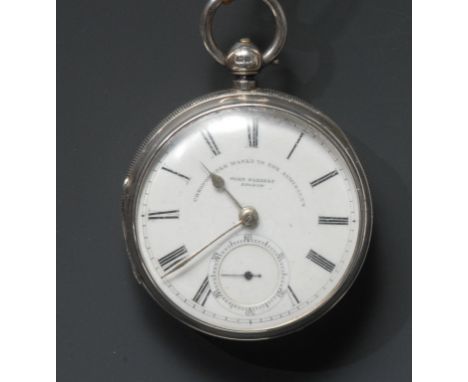 An Edwardian silver cased Admiralty Chronometer open face pocket watch, John Forrest London, white enamel dial, bold Roman nu