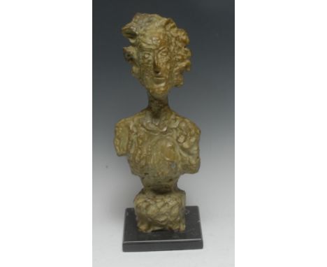After Alberto Giacometti, a verdigris patinated bronze, Annette, bearing signature to maquette, limited edition no.9/30, squa
