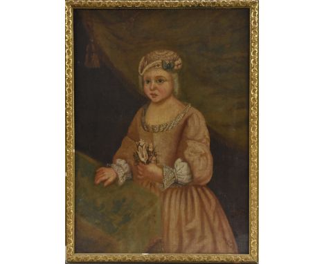 French School (19th century)Portrait of a Young Girl with Flowersoil on canvas, 84cm x 59cm