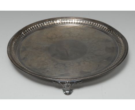 A Victorian silver salver, Sheffield, 1860