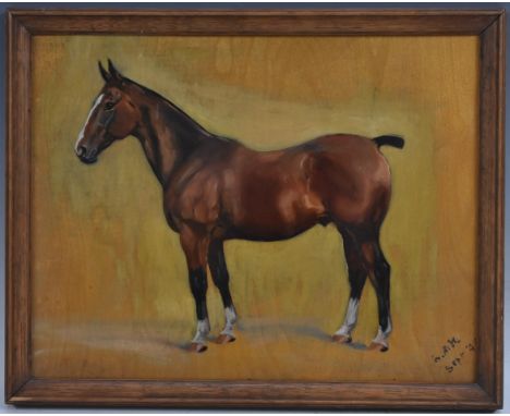 Frances Mabel Hollams (1877-1963)Equestrian Portrait of a Brown Bay Huntermonogrammed and dated Sept '4, inscribed to verso P