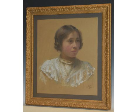 H. Clark (English, early 20th century)Portrait of a Lady, bust-lengthsigned and dated 1906, pastel on paper, 50cm x 42cm, bli