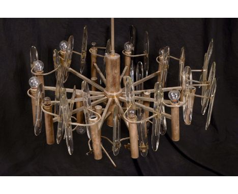 Modern Design - a 'mid-century' twelve light ceiling electrolier, 105cm high