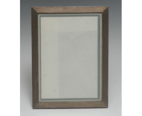 An Elizabeth II silver rectangular easel photograph frame, engine turned border, 20.5cm high, J B Chattersley &amp; Sons Ltd,