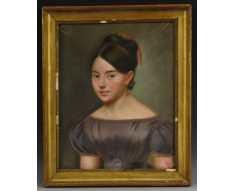 English School (early 20th century)Portrait of a Young Ladypastel, 48cm x 37cm