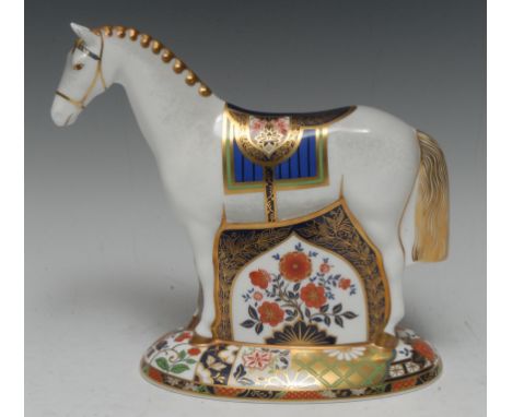 A Royal Crown Derby paperweight, Race Horse, specially commissioned by Sinclairs, limited edition, 428/1500, gold stopper, ce