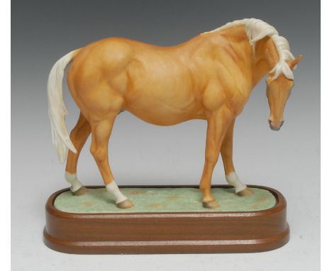 A Royal Worcester Palomino Thoroughbred Mare,  model by Doris Lindner, 20cm high, plinth base,  limited edition No.45/500, ce