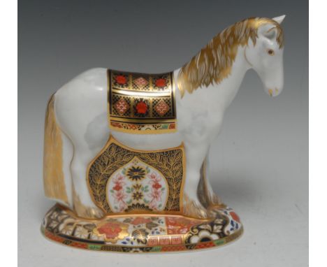 A Royal Crown Derby paperweight, Appleby Mare, specially commissioned by Sinclairs, limited edition, 55/1500, gold stopper  C