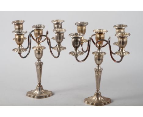 A pair of Edwardian silver plated five-light candelabra, 11 1/2" highCondition:No visible issues 