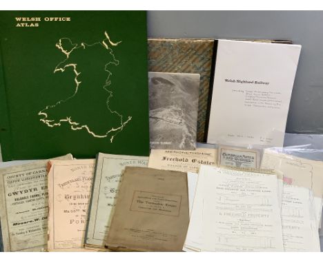 EPHEMERA - Welsh Office Atlas circa 1977, portfolio of Welsh Ordnance Survey maps, portfolio of antique Welsh Ordnance Survey