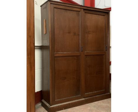 VINTAGE WARDROBE with sliding doors, 193cms H, 146cms W and 42cms D
