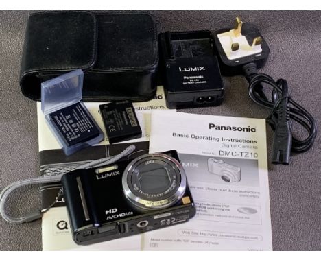 CAMERA - Panasonic Lumix with Leica lens, model DMC-TZ10 with two batteries and charger