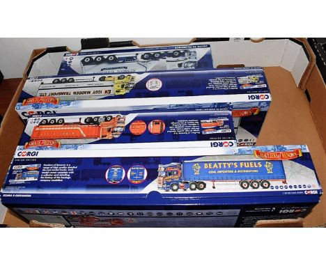 Four various boxed Corgi Toys 1:50 scale Hauliers of Renown diecast vehicles, to include CC13755, CC14038, CC14029, and CC140