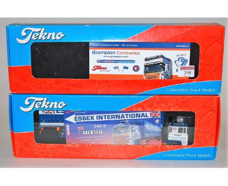 A Tekno 1:50 scale boxed road transport group, to include No.1190 Essex International Scania 141 with curtainside trailer, an