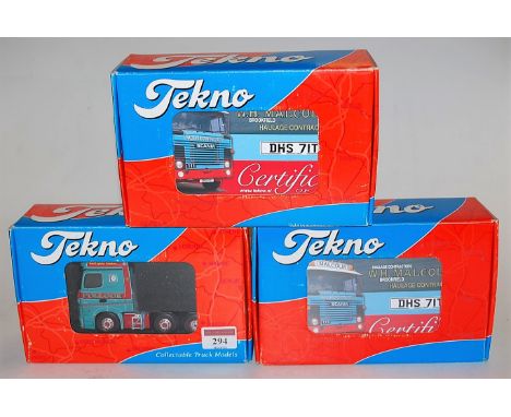 *Three* various boxed Tekno 1:50 scale tractor units, to include two limited edition No.1100A WH Malcolm Scania 111, and a DA