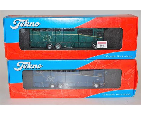 A Tekno 1:50 scale boxed horsebox group, to include No.9255S tekno Basic Pluse horsebox, and a No.TBP9255S Paarden truck, one