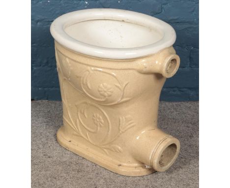 A ceramic toilet bowl planter. (43cm x 36cm)  