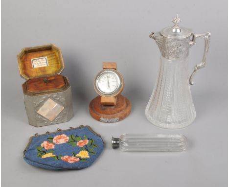 A quantity of collectables including Rototherm thermometer marked 'From the Teak of H.M.S Restless', A.C Shipton mother of pe