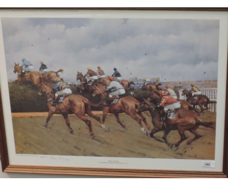 A horse racing print, after Peter Curling, The Chair, signed, 26/500