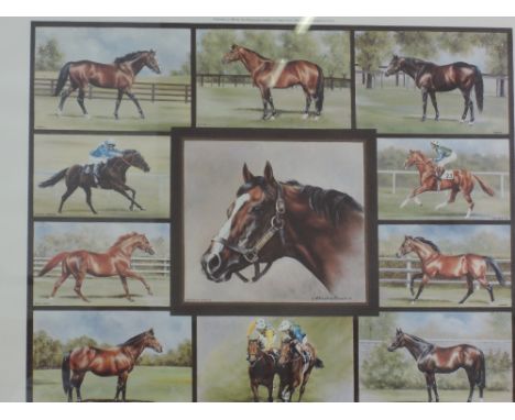 A horse racing print, after Christine Picavet, Northern Dancer and Classic Stallions, signed, 39/600
