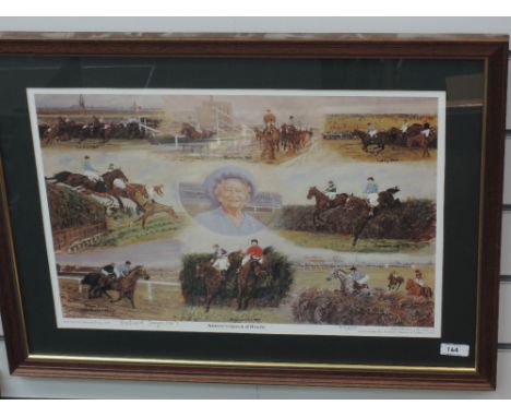 A horse racing print, after Richard Joyce 1987, Aintress's Queen of Hearts, signed, 43/850