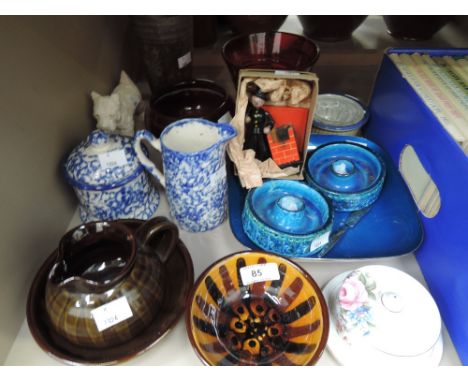 A selection of ceramics etc including wooden chimney sweep
