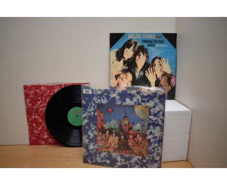 A lot of two Rolling Stones albums including  a Decca green label press of  ' their satanic majesties request ' both VG/VG