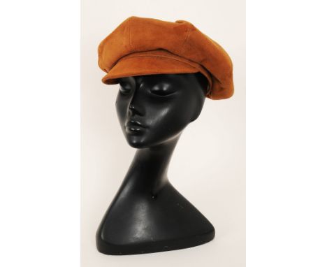 A 1960s Christian Dior tan suede 'baker boy' cap, 'Diorling by Christian Dior' label to inside