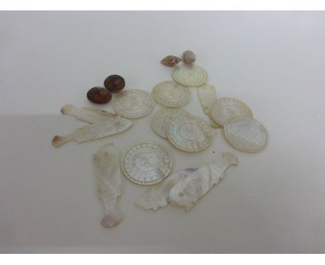Collection of Victorian Mother of Pearl Gaming Counters