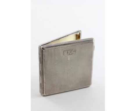 Walker & Hall Art Deco Silver Cigarette Case with engine turned decoration, Birmingham 1934