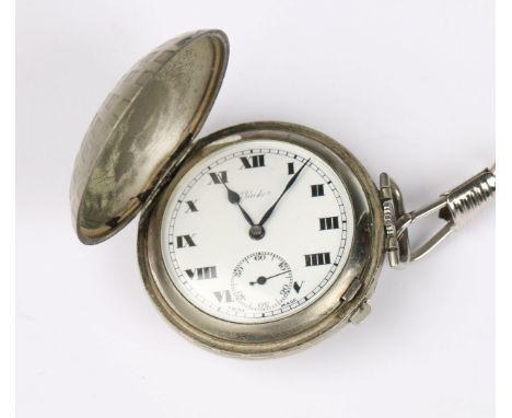 A POCKET WATCH in the form of a golf ball by Parker with white enamel dial, Roman numerals and subsidiary second hand dial, 3
