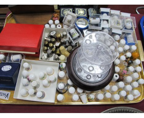 Collectors Thimbles: Including Royal Worcester commemorative, William Morris, Coalport, local historical etc:- One Tray