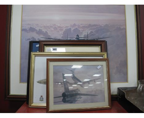 A Pair of Prints, Phantom FGR.2.- 29 squadron, lighting F.611 squadron, print of a Canberra PR9. Coulson print of Lancaster B