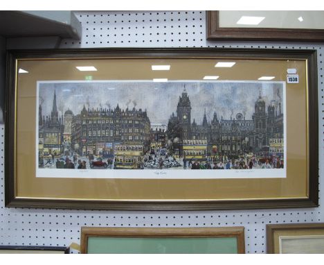 George Cunningham 'City Centre' Ltd Edition Colour Print, of 350, 21.5 x 62.5cm, graphite signed.